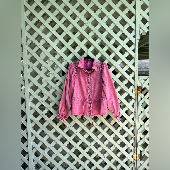 ❤️Free People Your All Mini Denim Top - Picture 3 of 5